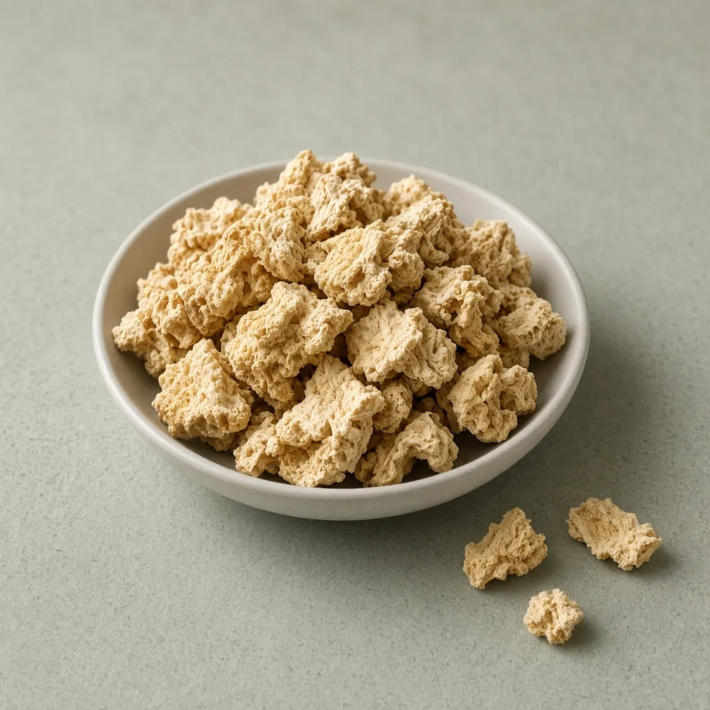 Dried lion's mane pieces in a ceramic dish